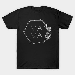 Floral Hexagon Mama - Mothers Day T-Shirt